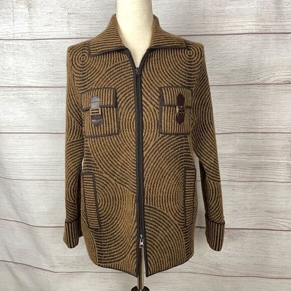 NWT STIZZOLI Italian Wool Blend Zip Front Jacket M - Picture 2 of 12